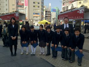 田原先生が引率する、千川中学校の生徒が防災に関する研究発表をしてくれました。